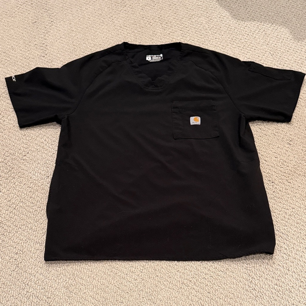 Carhartt Black V-Neck Scrub Top
